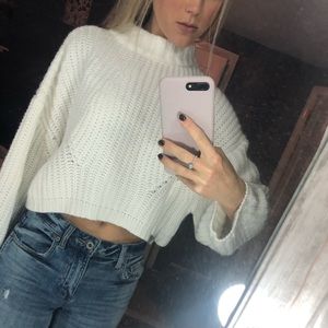 White cropped sweater